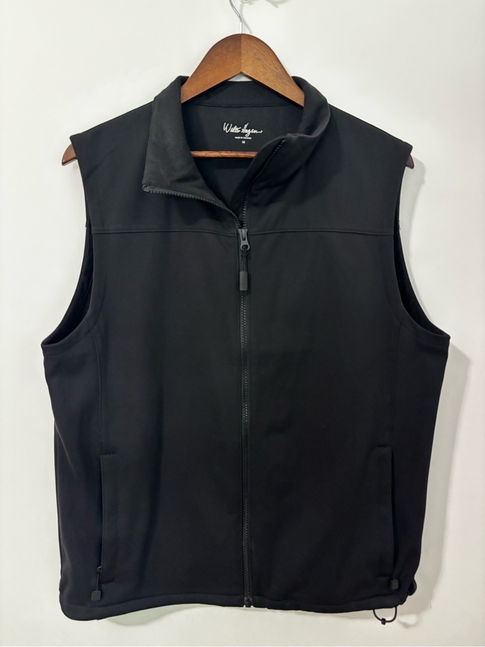 Walter Hagen Men’s Black Softshell Golf Vest Full Zip Stretch Size M